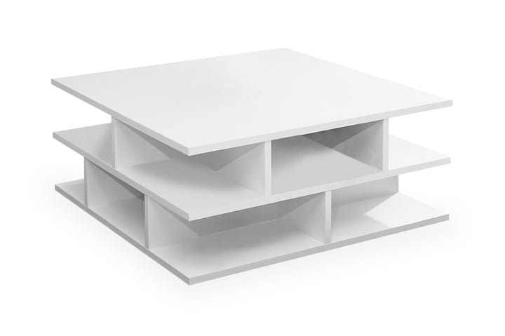 Soffbord Unnur 70 cm med Förvaring Hyllor - Vit - Möbler - Bord & matgrupp - Soffbord