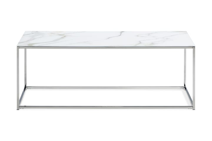 Soffbord Valeria 120 cm Marmormönster - Marmormönster/Vit/Krom - Möbler - Bord & matgrupp - Soffbord