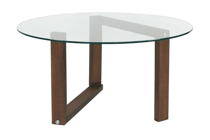 Soffbord Vallsbo 80 cm Runt - Glas/Valnötsbrun - Möbler - Bord & matgrupp - Soffbord