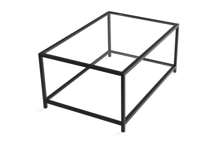 Soffbord Vallsbo 90 cm med Förvaring Hylla - Glas/Svart - Möbler - Bord & matgrupp - Soffbord