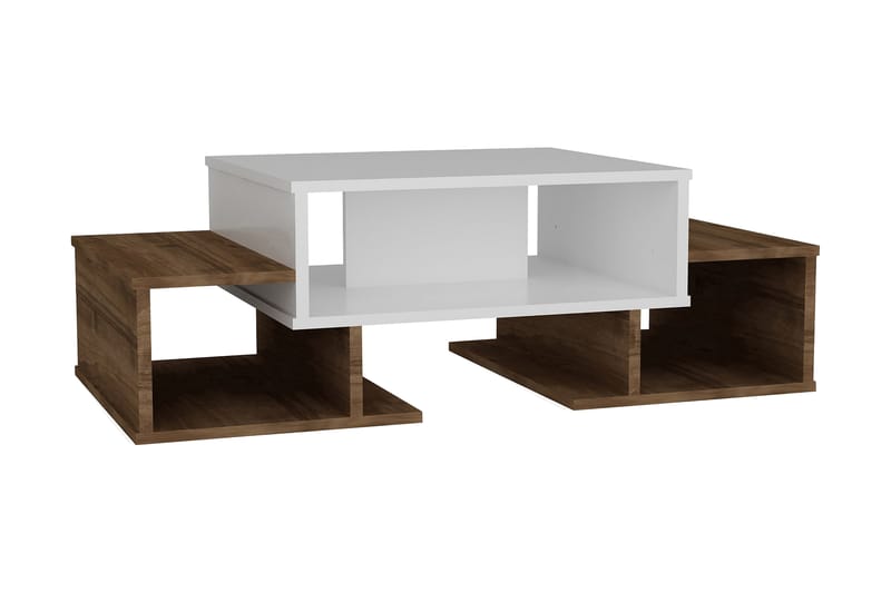 Soffbord Vavane 103 cm med Förvaring Hyllor - Vit/Valnötsbrun - Möbler - Bord & matgrupp - Soffbord