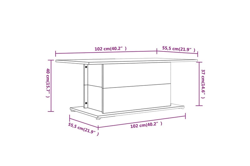 Soffbord vit 102x55,5x40 cm spånskiva - Vit - Möbler - Bord & matgrupp - Soffbord