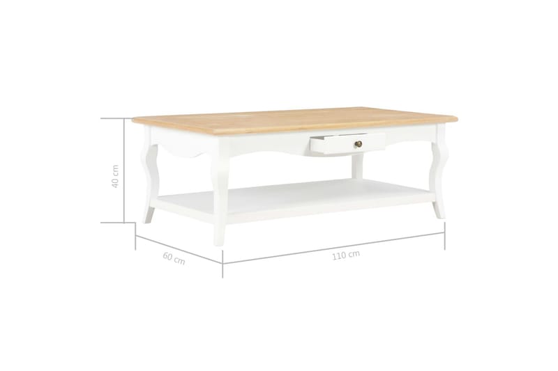Soffbord vit 110x60x40 cm MDF - Vit - Möbler - Bord & matgrupp - Soffbord