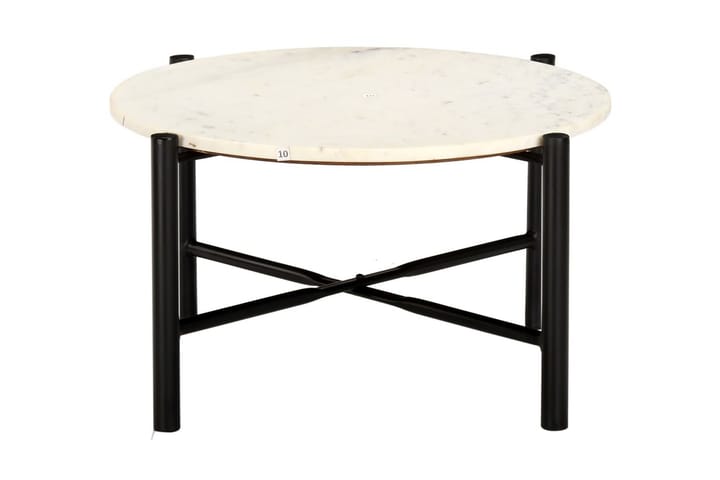 Soffbord vit 60x60x35 cm äkta sten med marmorstruktur - Vit - Möbler - Bord & matgrupp - Soffbord