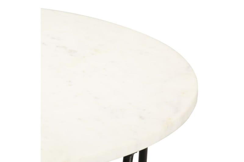 Soffbord vit 65x65x42 cm äkta sten med marmorstruktur - Vit - Möbler - Bord & matgrupp - Soffbord