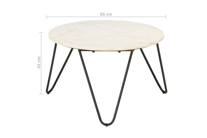 Soffbord vit 65x65x42 cm äkta sten med marmorstruktur - Vit - Möbler - Bord & matgrupp - Soffbord