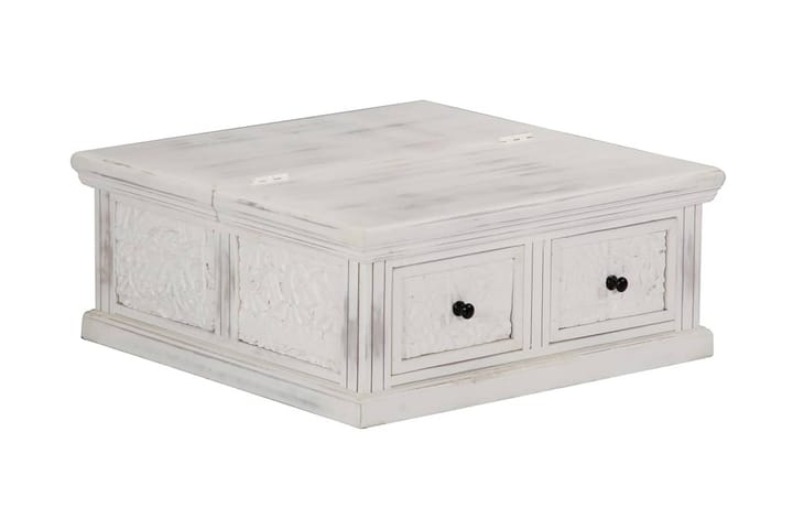 Soffbord vit 70x70x30 cm massivt mangoträ - Vit - Möbler - Bord & matgrupp - Soffbord