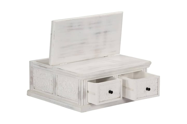 Soffbord vit 70x70x30 cm massivt mangoträ - Vit - Möbler - Bord & matgrupp - Soffbord