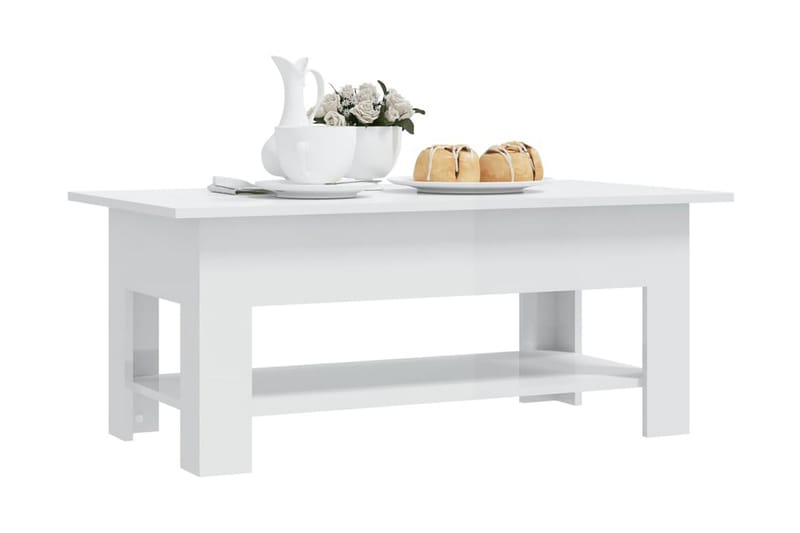 Soffbord vit högglans 102x55x42 cm spånskiva - Vit - Möbler - Bord & matgrupp - Soffbord