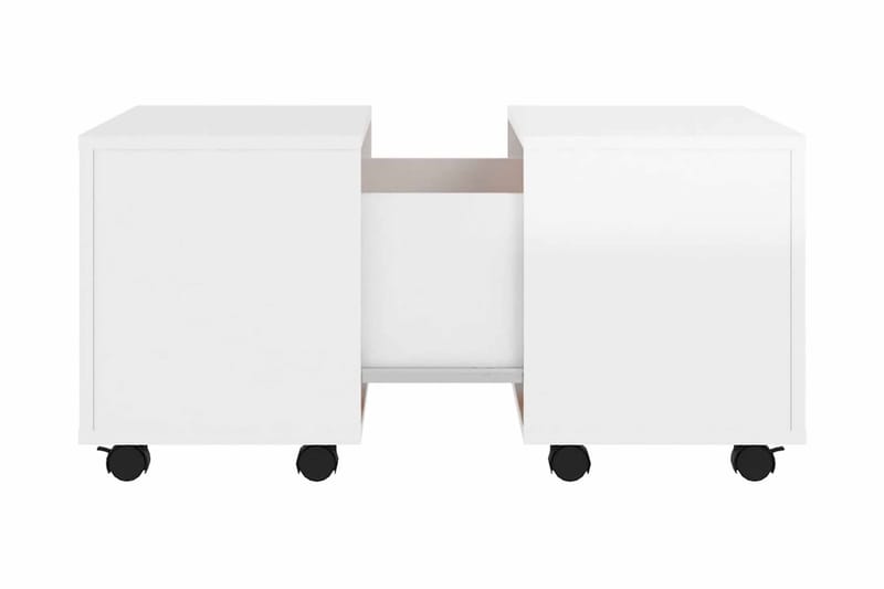 Soffbord vit högglans 60x60x38 cm spånskiva - Vit - Möbler - Bord & matgrupp - Soffbord - Soffbord med hjul