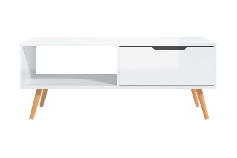 Soffbord vit högglansig 100x49,5x43 cm spånskiva - Vit - Möbler - Bord & matgrupp - Soffbord