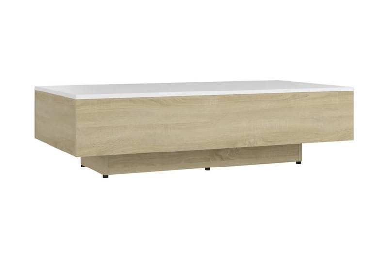 Soffbord vit och sonoma-ek 115x60x31 cm spånskiva - Vit - Möbler - Bord & matgrupp - Soffbord