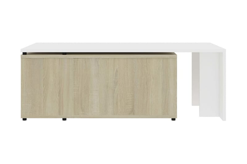 Soffbord vit och sonoma-ek 150x50x35 cm spånskiva - Vit - Möbler - Bord & matgrupp - Soffbord