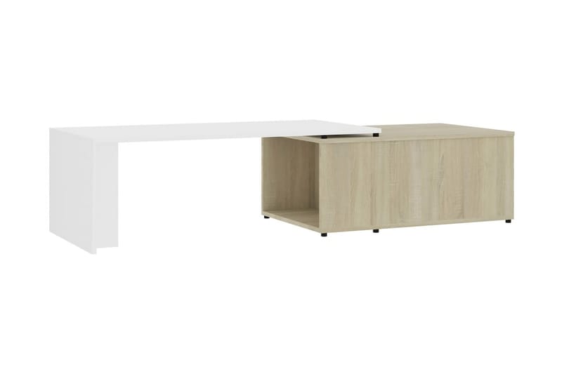 Soffbord vit och sonoma-ek 150x50x35 cm spånskiva - Vit - Möbler - Bord & matgrupp - Soffbord