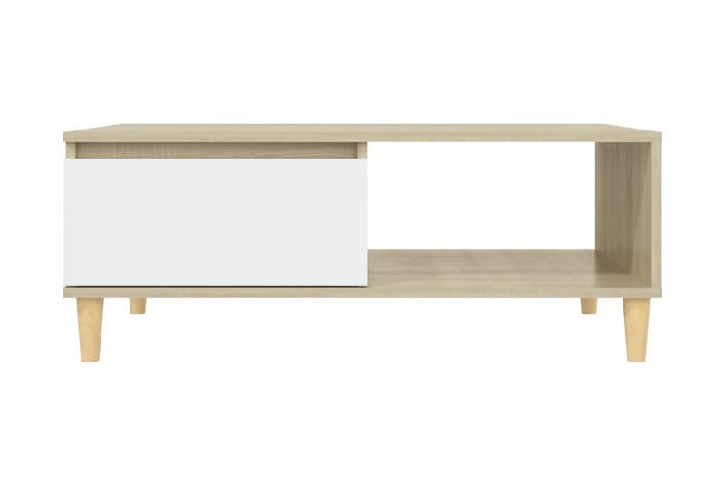 Soffbord vit och sonoma-ek 90x60x35 cm spånskiva - Vit - Möbler - Bord & matgrupp - Soffbord