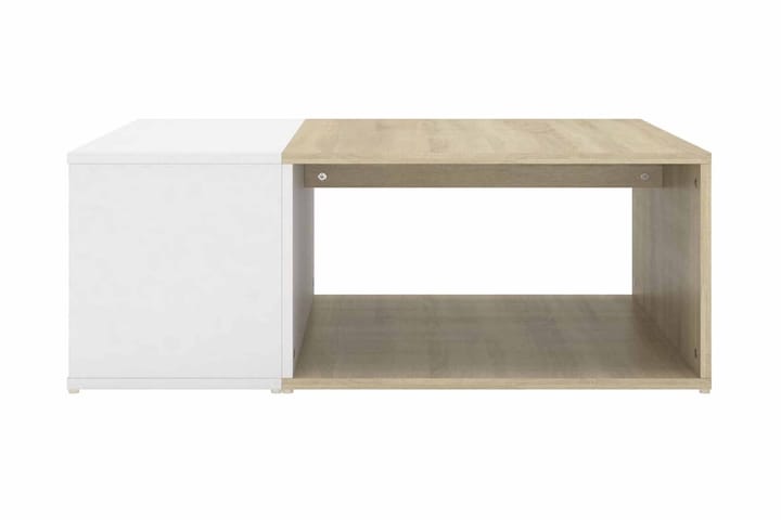 Soffbord vit och sonoma-ek 90x67x33 cm spånskiva - Vit - Möbler - Bord & matgrupp - Avlastningsbord & sidobord - Satsbord