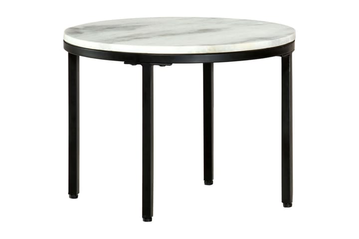 Soffbord vit och svart Ã˜50 cm massiv äkta marmor - Vit - Möbler - Bord & matgrupp - Soffbord