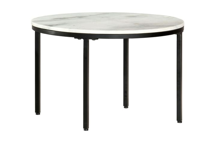 Soffbord vit och svart Ã˜65 cm massiv äkta marmor - Vit - Möbler - Bord & matgrupp - Soffbord