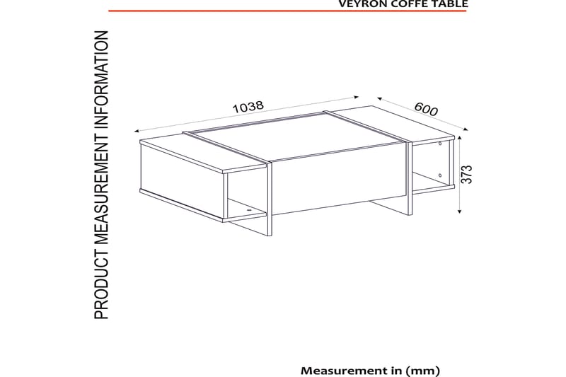 Soffbord Widegates 104 cm med Förvaring Hyllor + Lucka - Svart/Guld - Möbler - Bord & matgrupp - Soffbord