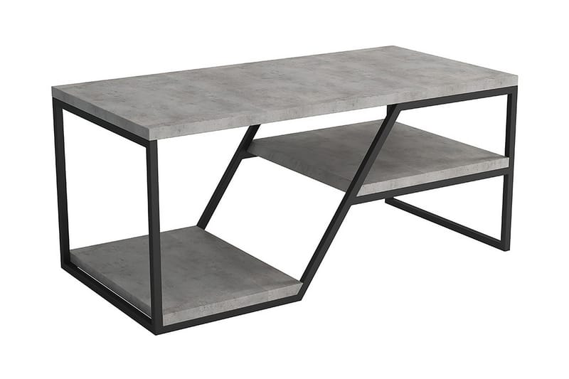 Soffbord Wrotham 100 cm med Förvaring Hylla - Betonggrå/Svart - Möbler - Bord & matgrupp - Soffbord