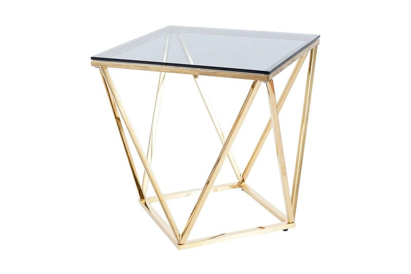 Soffbord Yealand 50 cm - Rökfärgat Glas/Guld - Möbler - Bord & matgrupp - Soffbord