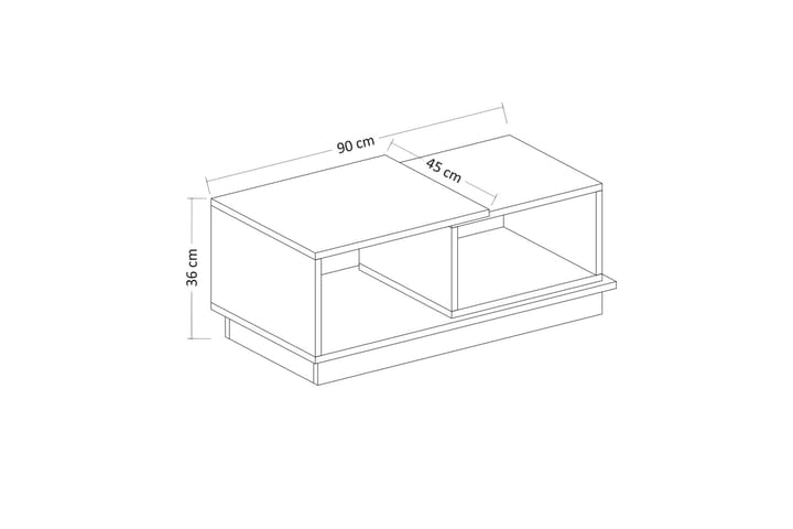 Soffbord Zebrene 90 cm med Förvaring Hyllor - Antracit/Natur - Möbler - Bord & matgrupp - Soffbord