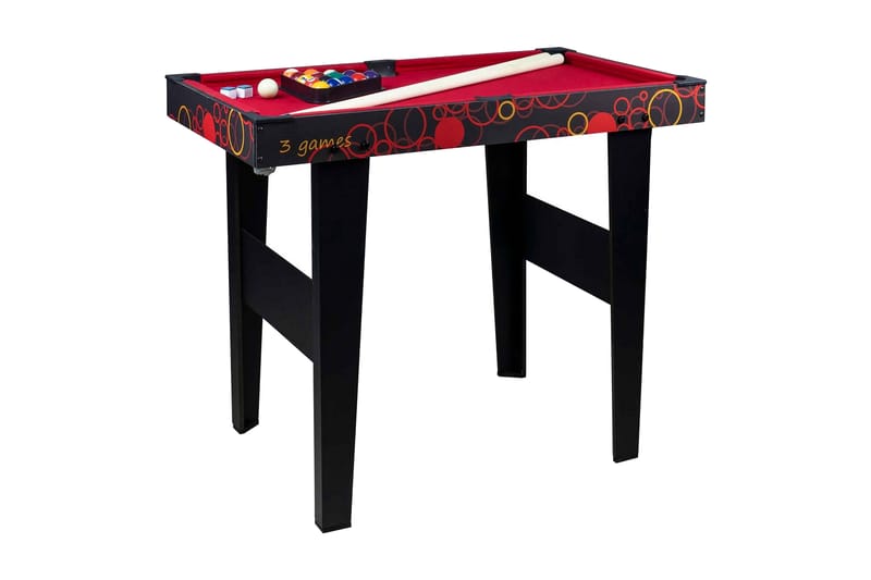 3-i-1 Spelbord - Svart|Röd - Möbler - Bord & matgrupp - Spelbord