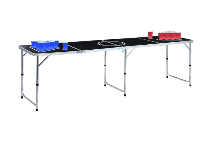 Hopfällbart ölpingisbord med koppar och bollar 240 cm - Flerfärgad - Möbler - Bord & matgrupp - Spelbord - Beer pong bord