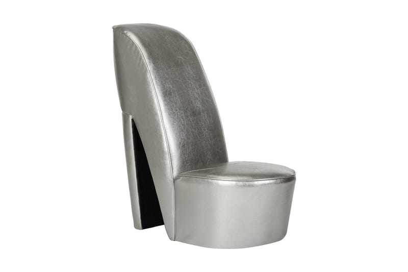 Stol klacksko silver konstläder - Silver - Möbler - Fåtöljer & fotpallar - Skinnfåtölj & läderfåtölj