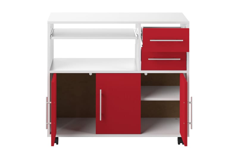 Köksenhet Murillo 89 cm - Vit|Röd - Möbler - Förvaring - Förvaringsskåp