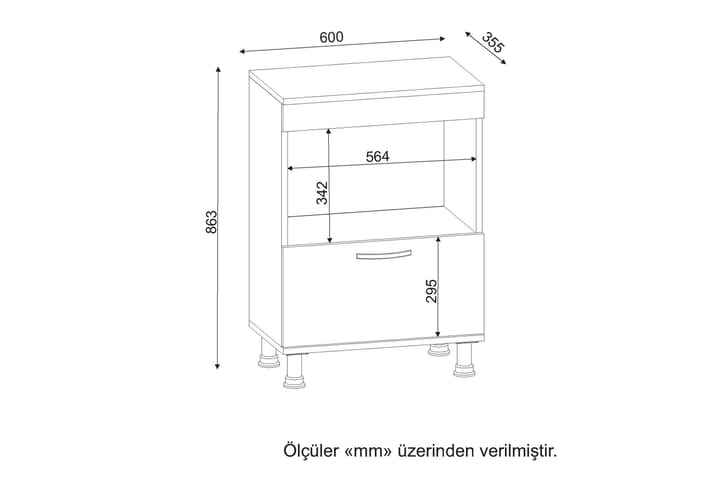 Köksskåp Chesko 60 cm - Vit - Möbler - Förvaring - Förvaringsskåp