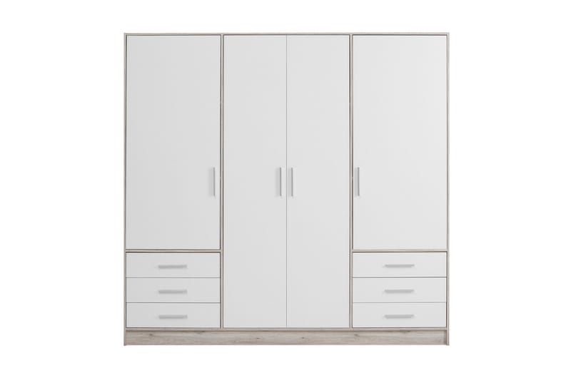Garderob Lyoth 207 cm - Brun|Vit - Möbler - Förvaring - Garderober & garderobssystem