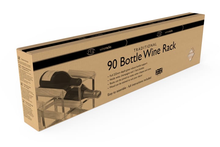 90 Flaskor 10x8 Natur/Galvaniserat stål - RTA Wineracks - Möbler - Förvaring - Hyllsystem