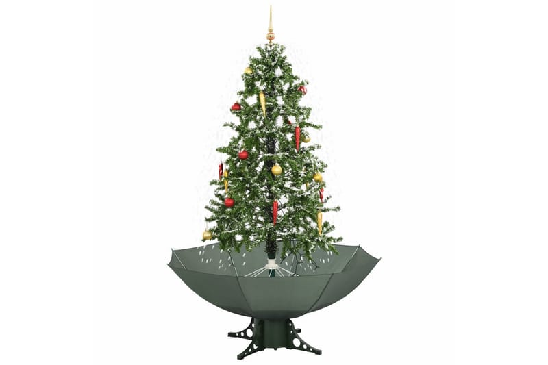 Julgran med snö och paraplybas grön 170 cm - Grön - Möbler - Förvaring - Sideboard & skänk