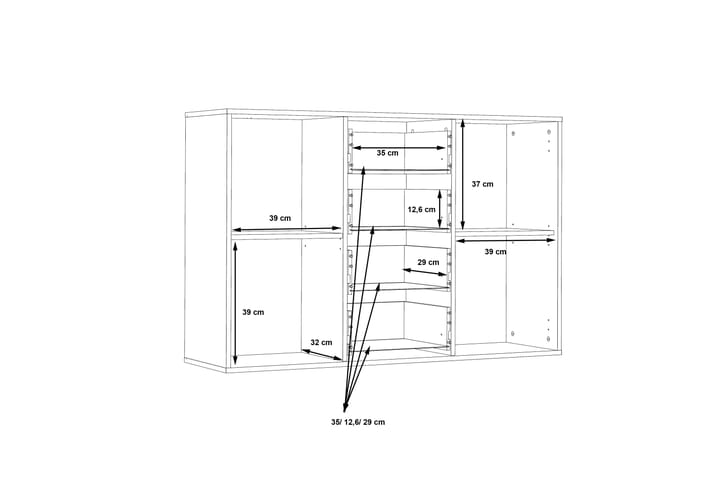 Skänk Barnitz 34x123 cm - Vit - Möbler - Förvaring - Sideboard & skänk