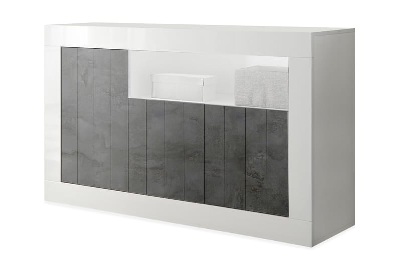 Skänk Calpino Medio 138 cm - Vit|Gråmelerad - Möbler - Förvaring - Sideboard & skänk