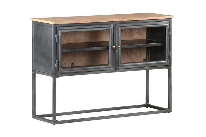 Skänk grå 100x30x70 cm massivt akaciaträ - Grå - Möbler - Förvaring - Sideboard & skänk