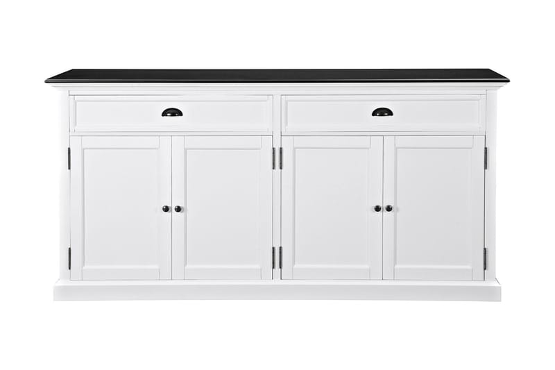 Skänk Hampton 170 cm 4 Dörrar 2 Lådor - Vit|Svart - Möbler - Förvaring - Sideboard & skänk