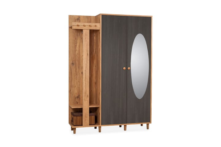 Hallmöbel Stensgaard 192 cm - Trä|natur|Antracit - Möbler - Hallmöbler - Möbelset för hall & entre