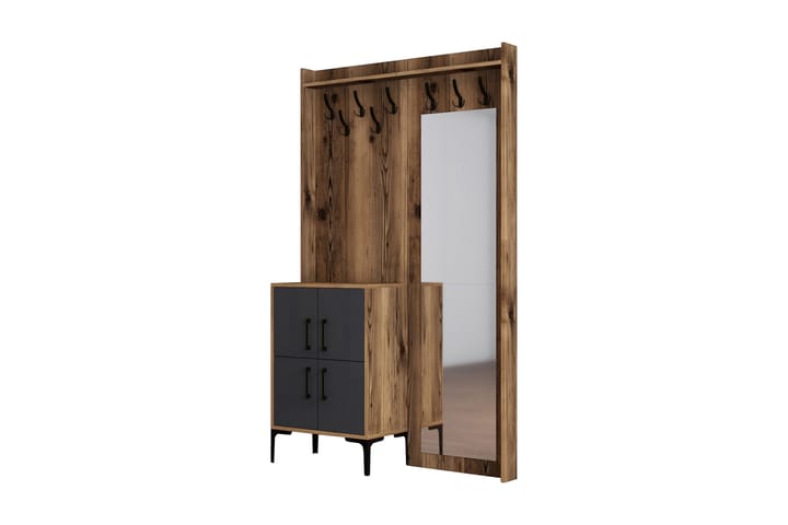 Hallmöbelset Kotzen 120 cm - Mörkbrun/Antracit - Möbler - Hallmöbler - Möbelset för hall & entre