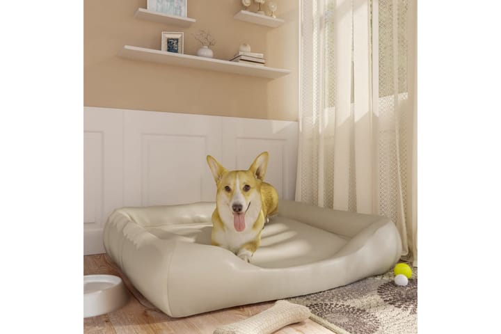 Hundbädd beige 105x80x25 cm konstläder - Beige - Möbler - Husdjursmöbler - Hundmöbler - Hundbädd & hundsäng