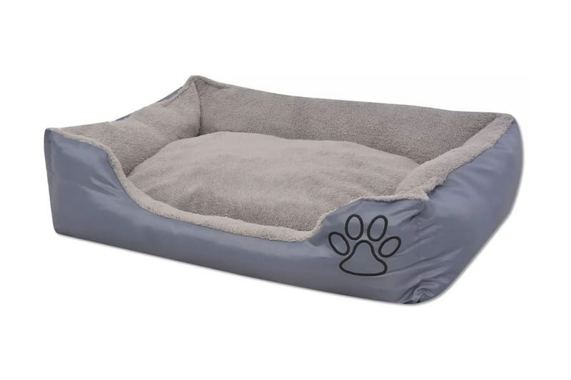 Hundbädd med vadderad kudde storlek XL grå