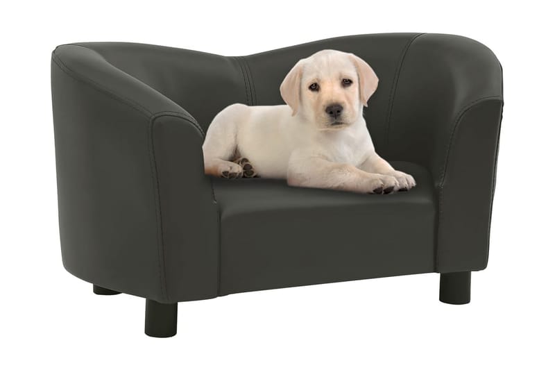 Hundsoffa mörkgrå 67x41x39 cm konstläder - Grå - Möbler - Husdjursmöbler - Hundmöbler - Hundbädd & hundsäng