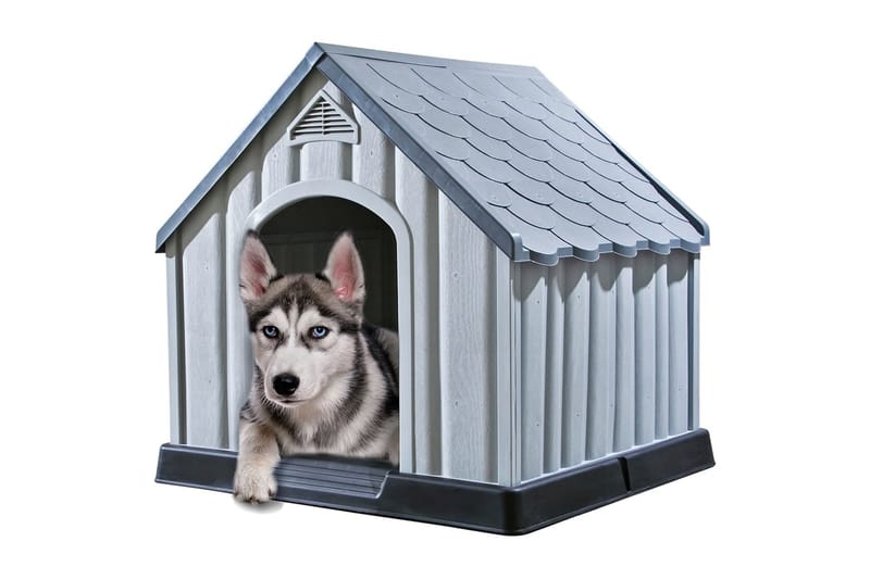 Hundkoja grå 92x87x91 cm plast - Grå - Möbler - Husdjursmöbler - Hundmöbler - Hundkoja & hundhus