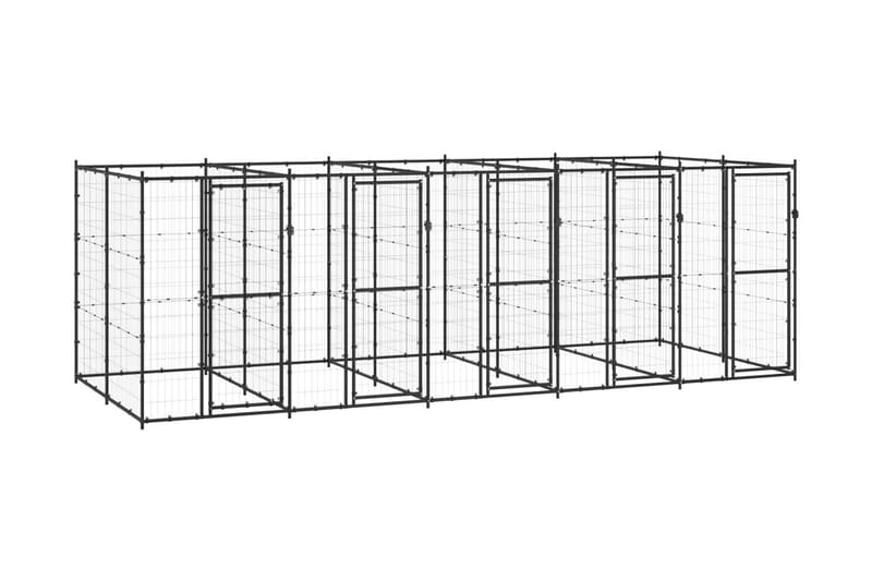 Hundgård för utomhusbruk stål 12,1 m² - Svart - Möbler - Husdjursmöbler - Hundmöbler - Hundtillbehör & hundaccessoarer - Hundgrind & hundstaket
