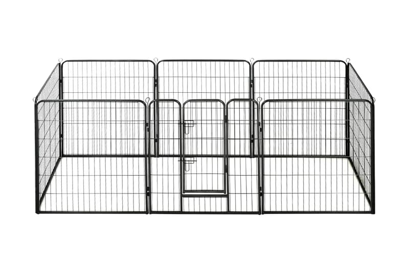 Hundhage 8 paneler stål 80x100 cm svart