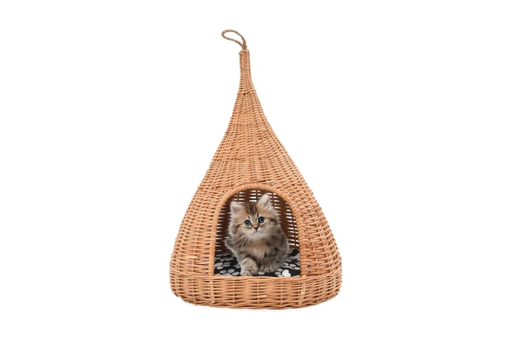 Kattkoja med dyna 40x60 cm naturlig pil tipi - Brun - Möbler - Husdjursmöbler - Kattmöbler - Kattbädd & kattsäng