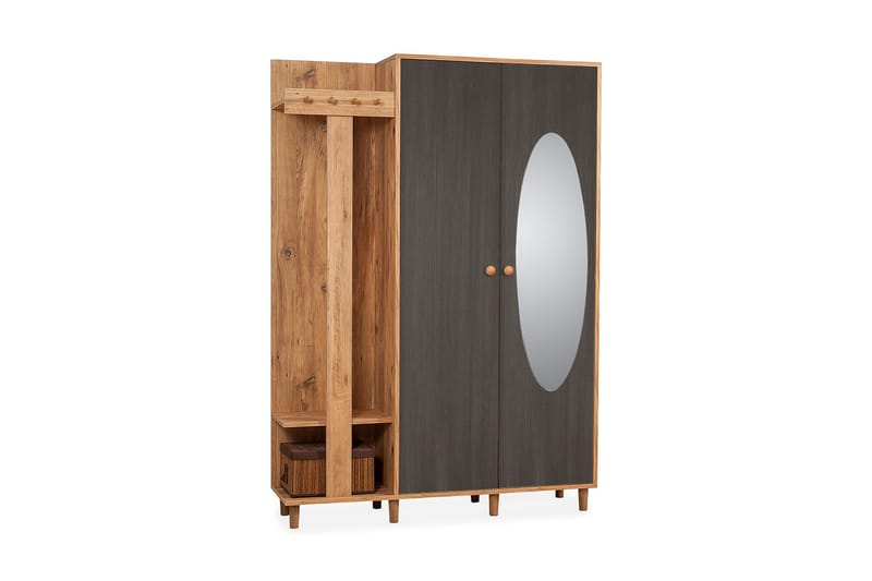 Hallmöbel Stensgaard 192 cm - Trä|natur|Antracit - Möbler - Möbelset - Möbelset för hall & entre