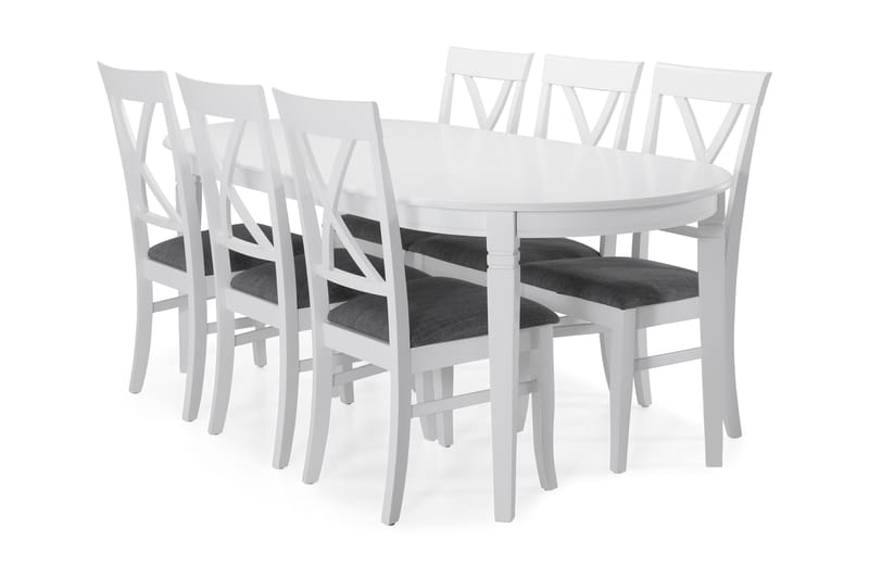 Matbord Lowisa 200 cm Ovalt - Vit - Möbler - Matgrupper - Oval matgrupp