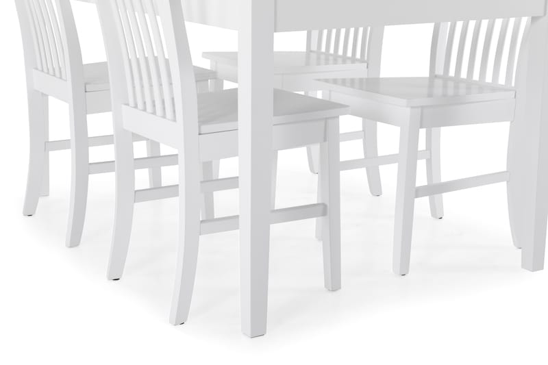 Matgrupp Montague med 4 st Milica stolar - Betong|Vit - Möbler - Matgrupper - Rektangulär matgrupp